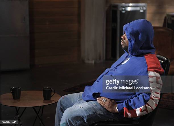 Rapper Raekwon appears on fuse TV at fuse Studios on February 18, 2010 in New York City.