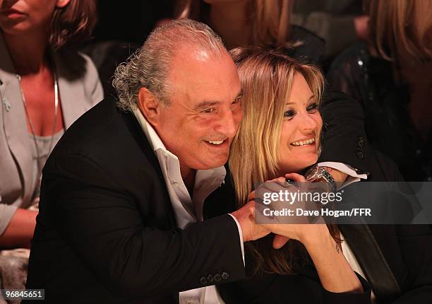 Phillip Green and Kate Moss attend Naomi Campbell's Fashion For Relief Haiti London 2010 Fashion Show at Somerset House on February 18, 2010 in...