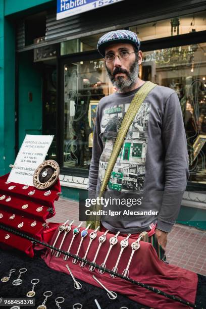 craftsman in san telmo, buenos aires - buenos momentos stock pictures, royalty-free photos & images