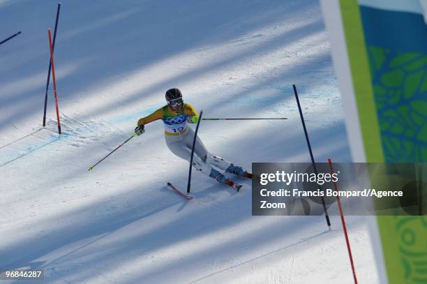 Maria Riesch of Germany takes the Gold Medal during the Alpine Skiing Ladies Super Combined Downhill on day 7 of the Vancouver 2010 Winter Olympics...