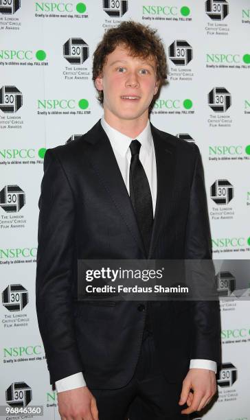 George Mackay attends The London Critics' Circle Film Awards at The Landmark Hotel on February 18, 2010 in London, England.