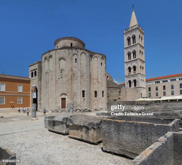 church of st. donat and ancient roman forum - donat stock pictures, royalty-free photos & images