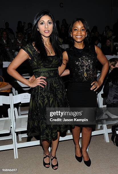 Actresses Reshma Shetty and Anika Noni attend the Naeem Khan Fall 2010 Fashion Show during Mercedes-Benz Fashion Week at the Promenade at Bryant Park...