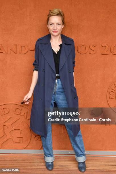 Actress Charlie Bruneau attends the 2018 French Open - Day Eleven at Roland Garros on June 6, 2018 in Paris, France.