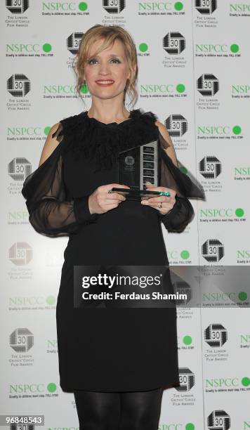Anne-Marie Duff poses in the Winners Room at The London Critics' Circle Film Awards at The Landmark Hotel on February 18, 2010 in London, England.