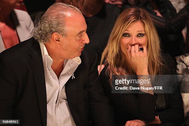 Philip Green and Kate Moss attend Naomi Campbell's Fashion For Relief Haiti London 2010 Fashion Show at Somerset House on February 18, 2010 in...