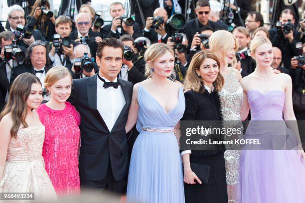 Angourie Rice, Colin Farrell, Nicole Kidman, director Sofia Coppola, Kirsten Dunst, Elle Fanning, Addison Riecke and Youree Henley attend the 'The...