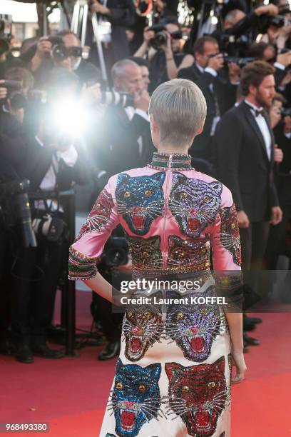 Li Yuchun attends the 'Okja' screening during the 70th annual Cannes Film Festival at Palais des Festivals on May 19, 2017 in Cannes, France.