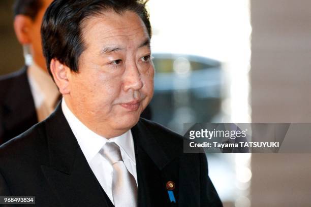 Japan's Prime Minister Yoshihiko Noda arrives at the prime minister's official residence in Tokyo, Japan on January 13, 2012.