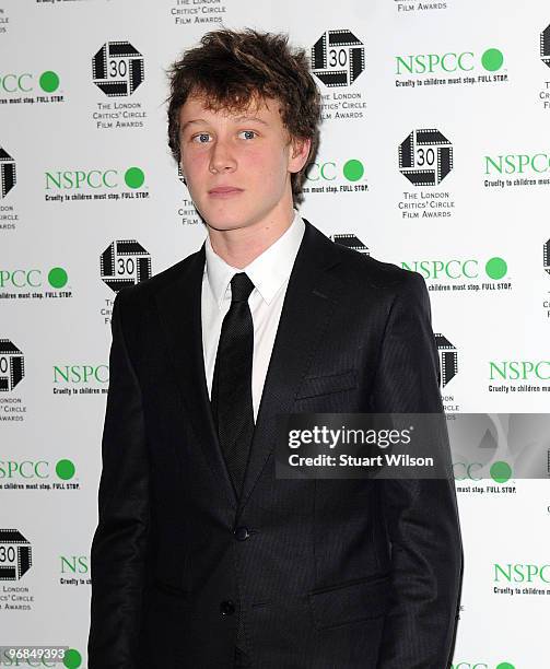 George Mackay attends The London Critics' Circle Film Awards at The Landmark Hotel on February 18, 2010 in London, England.