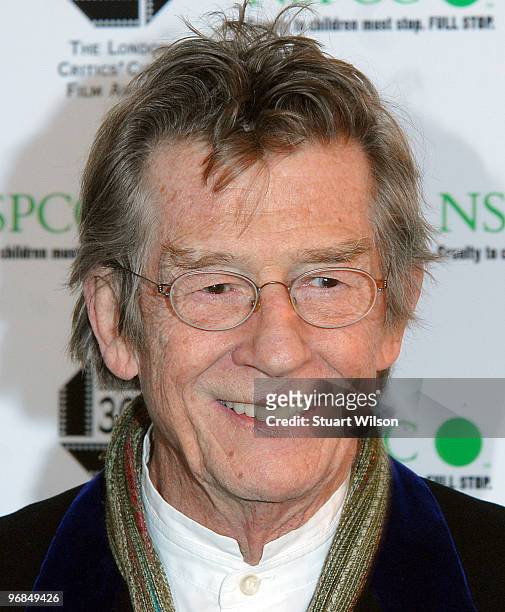 John Hurt attends The London Critics' Circle Film Awards at The Landmark Hotel on February 18, 2010 in London, England.
