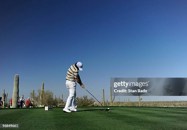 Rory McIIroy of N. Ireland hits a drive during the second round of the World Golf Championships-Accenture Match Play Championship at The Ritz-Carlton...