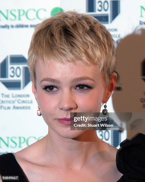 Carey Mulligan attends The London Critics' Circle Film Awards at The Landmark Hotel on February 18, 2010 in London, England.