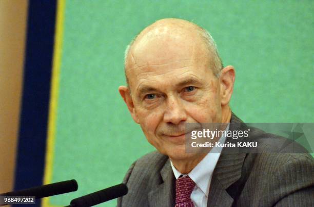 Press conference by Director-General of the World Trade Organization H.E. Mr. Pascal Lamy at Japan National Press Club on March 16, 2012 in Tokyo...
