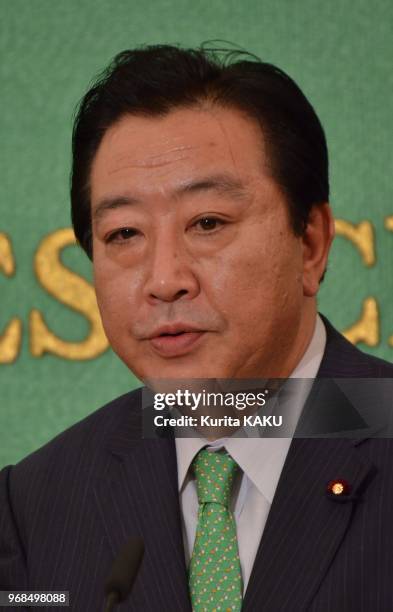 Japan's New Prime Minister Yoshihiko NODA at Japan National Press Club on August 29, 2011 in Tokyo in Japan.