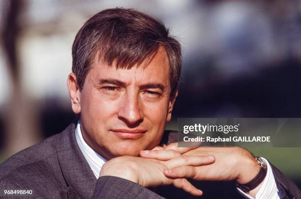 Michel Charzat, homme politique, le 30 mai 1991, à Paris, France.