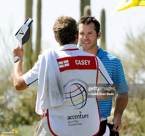 Paul Casey of England defeated Mike Weir of Canada during the second round of the World Golf Championships-Accenture Match Play Championship at The...