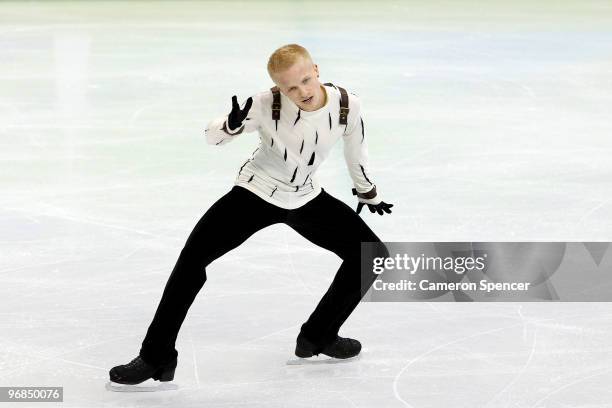 Adrian Schultheiss of Sweden competes in the men's figure skating free skating on day 7 of the Vancouver 2010 Winter Olympics at the Pacific Coliseum...