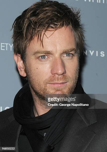 Actor Ewan McGregor attends the Cinema Society & Screevision screening of "The Ghost Writer" at the Crosby Street Hotel on February 18, 2010 in New...