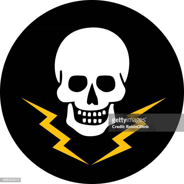 lightning skull - storm icon stock illustrations