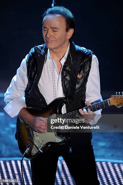 Dodi Battaglia attends the 60th Sanremo Song Festival at the Ariston Theatre On February 18, 2010 in San Remo, Italy.