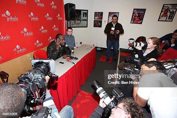 Musician Wyclef Jean promotes the non-profit foundation Yele Haiti at St. John's University on February 18, 2010 in New York City.