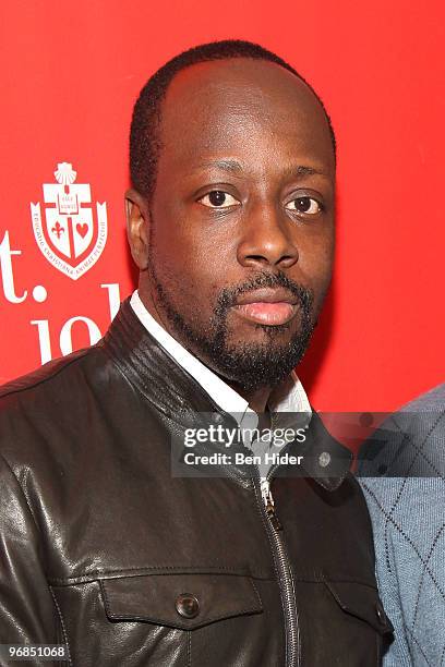 Musician Wyclef Jean promotes the non-profit foundation Yele Haiti at St. John's University on February 18, 2010 in New York City.