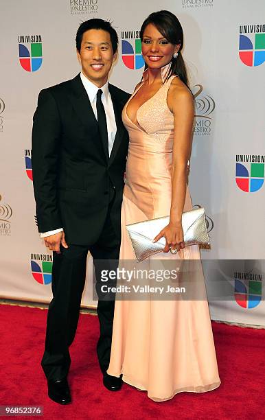 Ilia Calderon and guest arrive at Univisions 2010 Premio Lo Nuestro a La Musica Latina Awards at American Airlines Arena on February 18, 2010 in...
