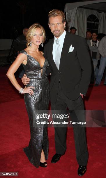 Geraldine Bazan and Gabriel Soto arrive at Univisions 2010 Premio Lo Nuestro a La Musica Latina Awards at American Airlines Arena on February 18,...