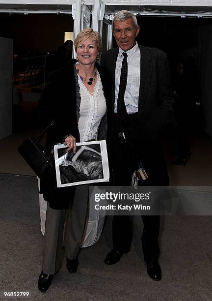 Ducha and Doug Hersant attend Mercedes-Benz Fashion Week at Bryant Park on February 18, 2010 in New York City.