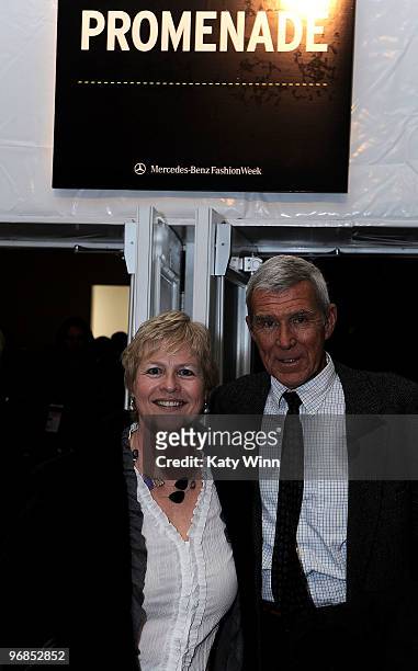 Ducha and Doug Hersant attend Mercedes-Benz Fashion Week at Bryant Park on February 18, 2010 in New York City.