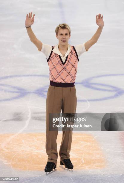 Michal Brezina of Czech Republic competes in the men's figure skating free skating on day 7 of the Vancouver 2010 Winter Olympics at the Pacific...