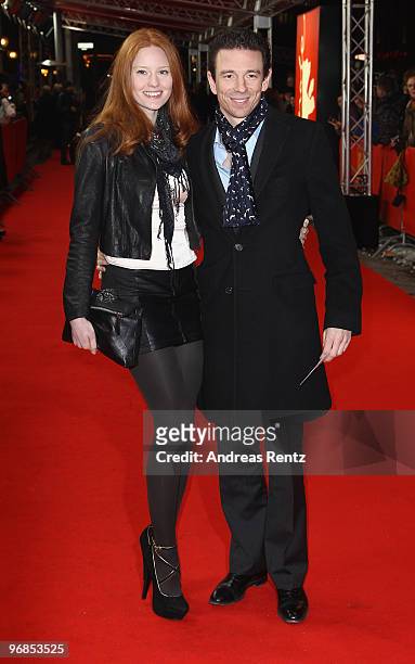 Model Barbara Meier and producer Oliver Berben attend the 'Boxhagener Platz' - Premiere during day six of the 60th Berlin International Film Festival...