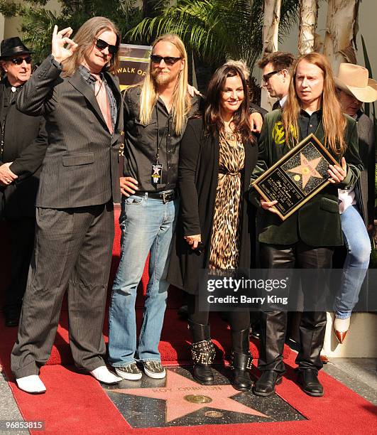 Wesley Orbison, Alex Orbison, Barbara Orbison and Roy Orbison Jr. Attend Roy Orbison's induction into the Hollywood Walk Of Fame on January 29, 2010...