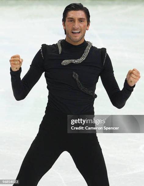 Evan Lysacek of the United States competes in the men's figure skating free skating on day 7 of the Vancouver 2010 Winter Olympics at the Pacific...