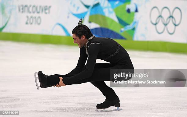 Evan Lysacek of the United States competes in the men's figure skating free skating on day 7 of the Vancouver 2010 Winter Olympics at the Pacific...