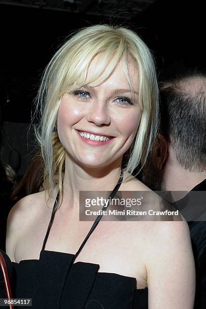 Actress Kirsten Dunst attends the "Quicktake": Rodarte exhibition opening party at the Cooper-Hewitt, National Design Museum on February 18, 2010 in...