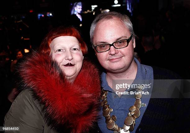 Fashion editors Lynn Yaeger and Mickey Boardman attend the Mercedes-Benz Fashion Week Closing Party hosted by New York Times, Ideeli and Vevant at...