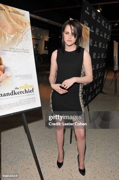 Actress Kristen Stewart attends the "The Yellow Handkerchief" Los Angeles premiere at Pacific Design Center on February 18, 2010 in West Hollywood,...