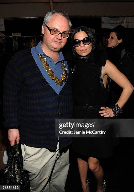 Fashion editor Mickey Bordman and Ally Hilfiger backstage at the Tommy Hilfiger Fall 2010 Fashion Show during Mercedes-Benz Fashion Week at Bryant...