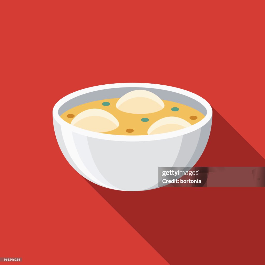 Matzo Ball Soup Flat Design Hanukkah Icon