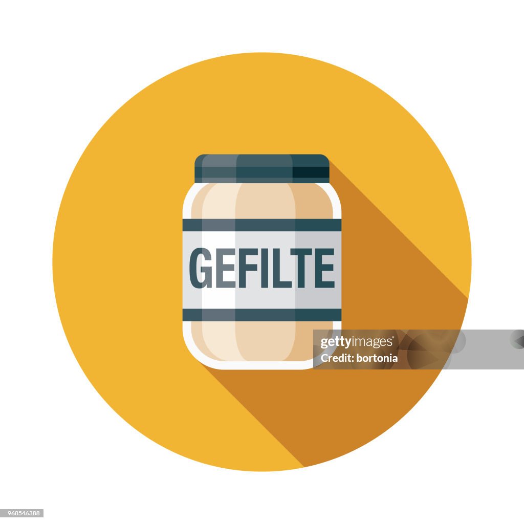 Gefilte Fish Flat Design Hanukkah Icon