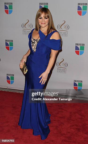 Jenni Rivera arrives at Univision's 2010 Premio Lo Nuestro a La Musica Latina Awards at American Airlines Arena on February 18, 2010 in Miami,...