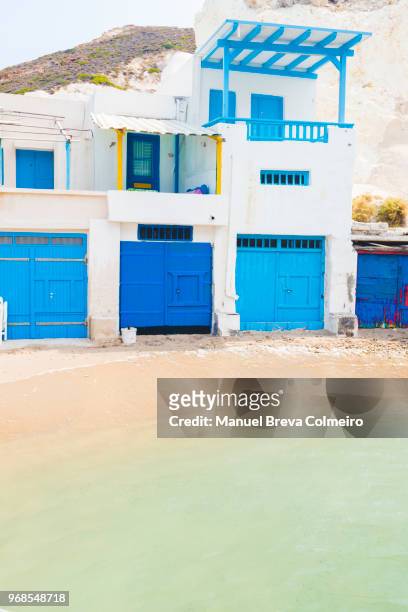 discovering greece: mandrakia - fishing village stock pictures, royalty-free photos & images