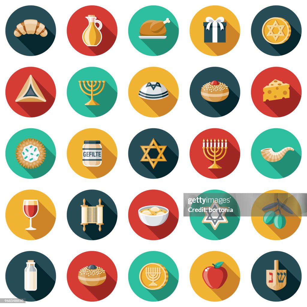 Hanukkah flaches Design Icon Set