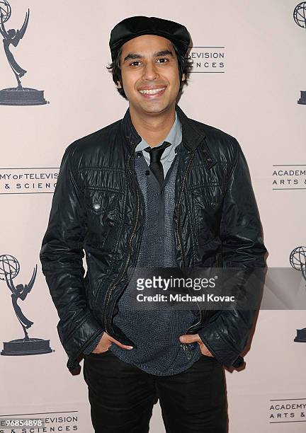 Actor Kunal Nayyar attends the Academy Of Television Arts & Sciences' An Evening With "The Big Bang Theory" at Leonard H. Goldenson Theatre on...
