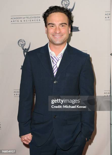 Actor Johnny Galecki attends the Academy Of Television Arts & Sciences' An Evening With "The Big Bang Theory" at Leonard H. Goldenson Theatre on...