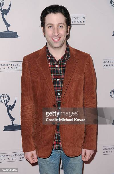 Actor Simon Helberg attends the Academy Of Television Arts & Sciences' An Evening With "The Big Bang Theory" at Leonard H. Goldenson Theatre on...
