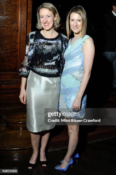 Caroline Baumann and Lizzie Tisch attend the "Quicktake": Rodarte exhibition opening party at the Cooper-Hewitt, National Design Museum on February...