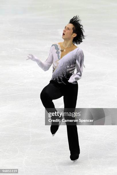 Johnny Weir of the United States competes in the men's figure skating free skating on day 7 of the Vancouver 2010 Winter Olympics at the Pacific...